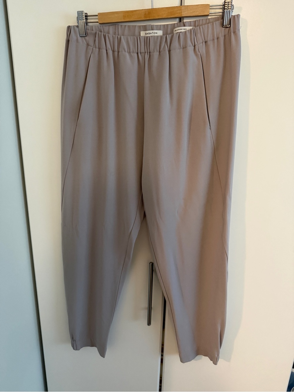 Babaton Soft Taupe Elastic-Waist Trousers
